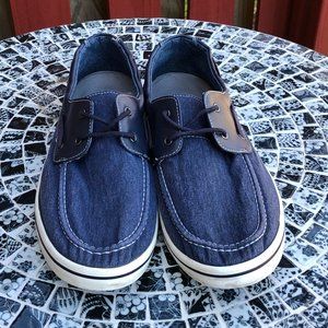 Mossimo Men's Navy Denim Boat Shoes, Size 13